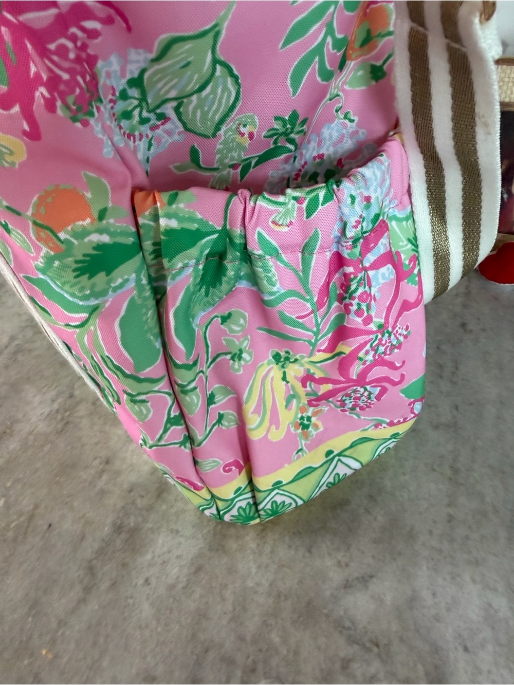 Lilly Pulitzer Pink Floral Striped-Handle Tote - Picture 5 of 7
